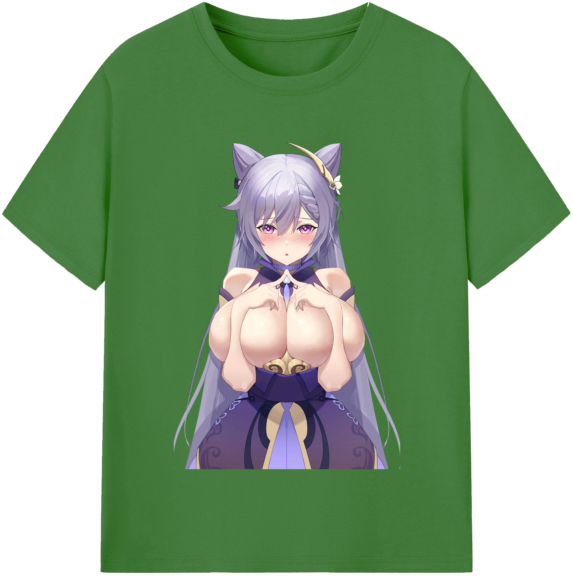 げんし神 刻晴 こくせい genshin Kokusei レディースカジュアルプリントTシャツ（綿100％）